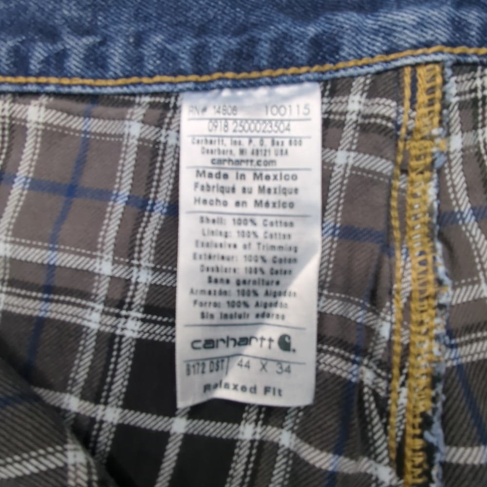 Carhartt B172-DST Men's Relaxed Fit Jeans With Flannel Lining 44 X 34 - Picture 5 of 12